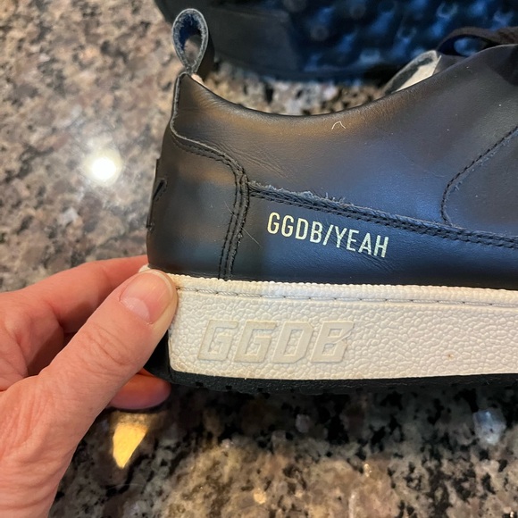 Golden Goose Black Leather YEAH Sneakers with White Trim - Picture 6 of 12
